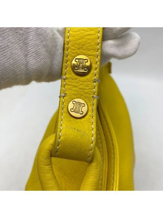 Celine Hand Shoulder Bag Leather Yellow Travel Formal - Picture 15 of 16